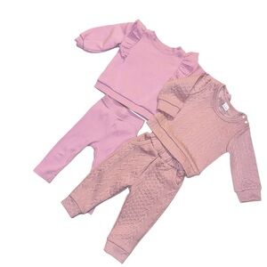 Bundle Of Two Baby Girl Pink Sweatshirt Outfits Size 12-18 Months